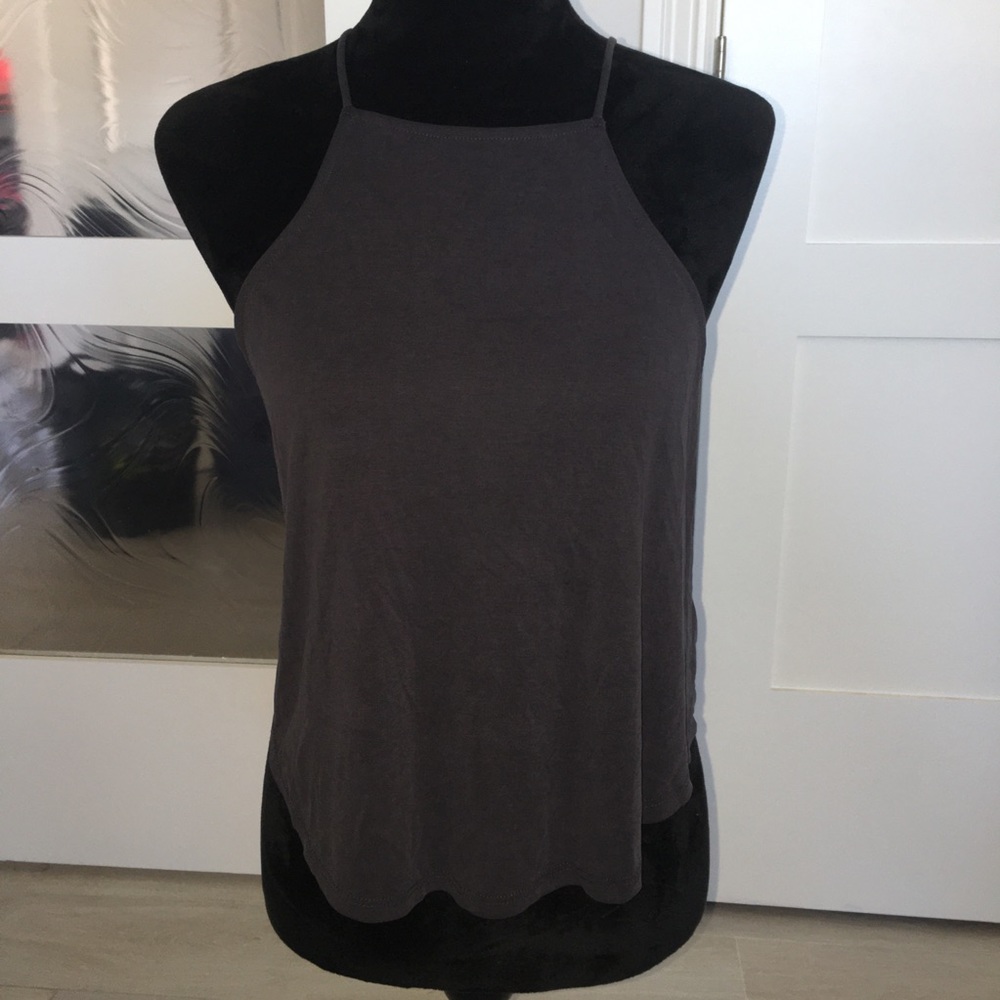 Urban Outfitters Black/Grey Flowy High-Cut Top 🖤